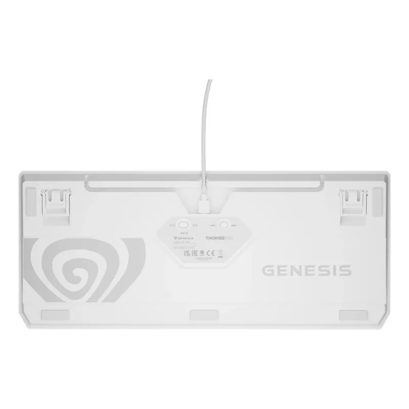 Žaidimų klaviatūra GENESIS Thor 230 TKL — USB, RF Wireless, Bluetooth, QWERTY, balta
