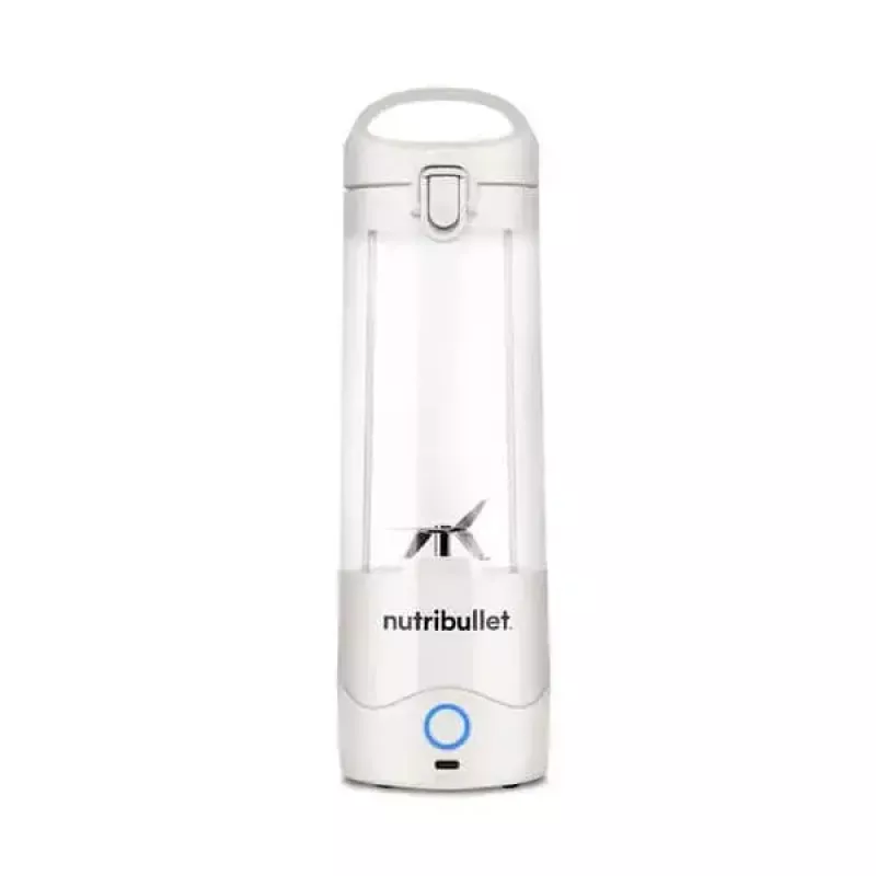 Sportinis blenderis NUTRIBULLET Portable 0,475 L Baltas su Tritan dubeniu ir nerūdijančio plieno peiliais, maitinamas baterija