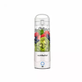Sportinis blenderis NUTRIBULLET Portable 0,475 L Baltas su Tritan dubeniu ir nerūdijančio plieno peiliais, maitinamas baterija