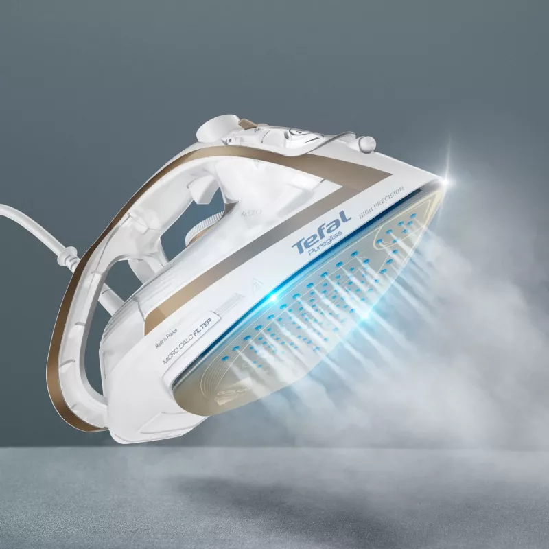Lygintuvas Tefal Puregliss FV8042 sausas ir su garais Durilium AirGlide Autoclean padas 3000 W Bronzinis, Baltas