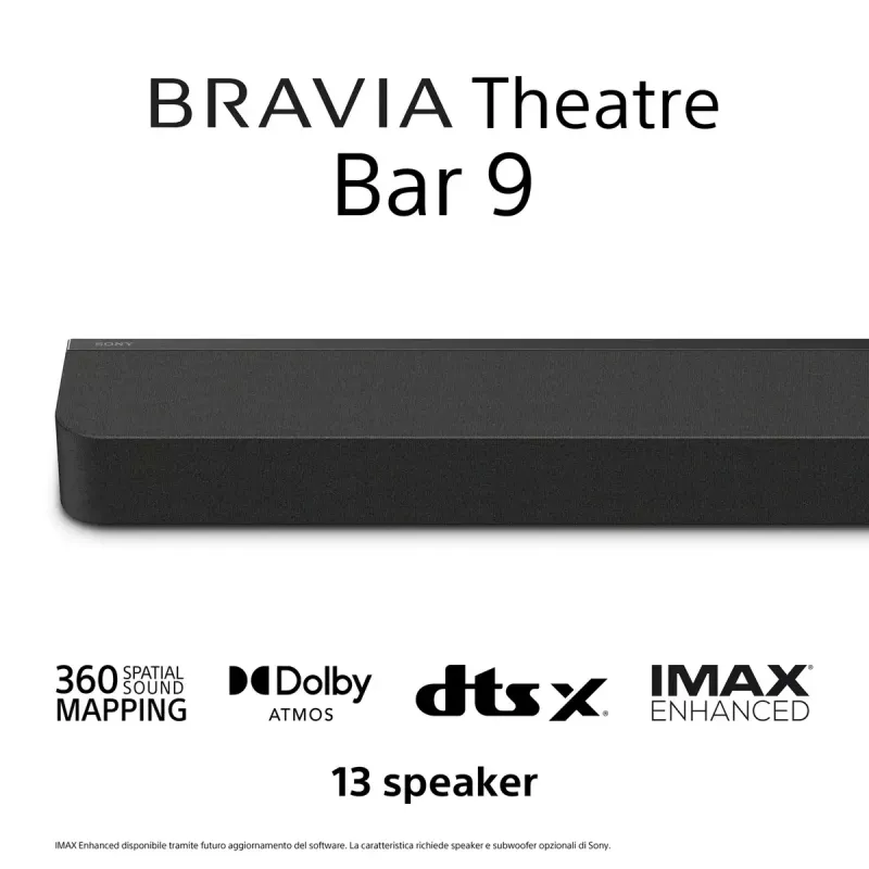 Sony BRAVIA Theatre Bar 9 – garso juosta su Dolby Atmos®, 13 garsiakalbių, Wi-Fi®, Bluetooth®, 360 Spatial Sound Mapping