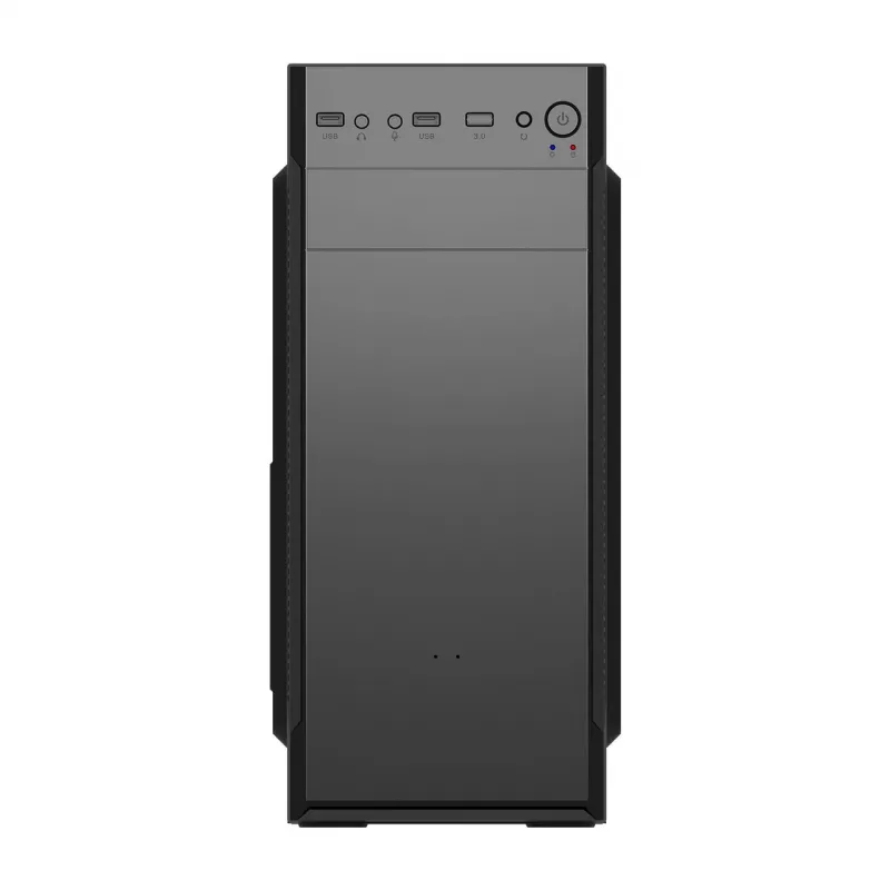 Korpusas FSP CMT160 Midi Tower juodas – ATX/µATX/ITX, 1×3,5 colio + 2×2,5 colio vietos, 1×5,25 colio, USB 3.2 Gen1 Type-A, 173×370×410 mm