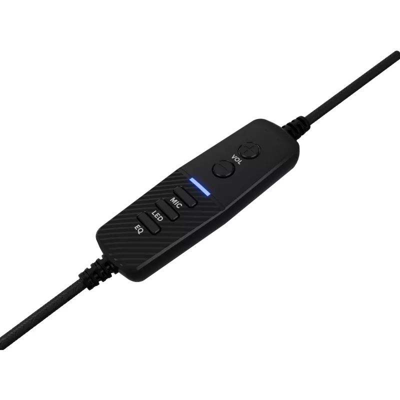 Ausinės GENESIS Neon 764, laidinės, ant galvos lankeliu, USB-A, juodos