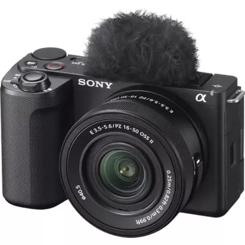Vlog kamera Sony ZV-E10 II — 26 MP CMOS, 4K 3840×2160, objektyvas 16-50mm, juoda, 0,292 kg