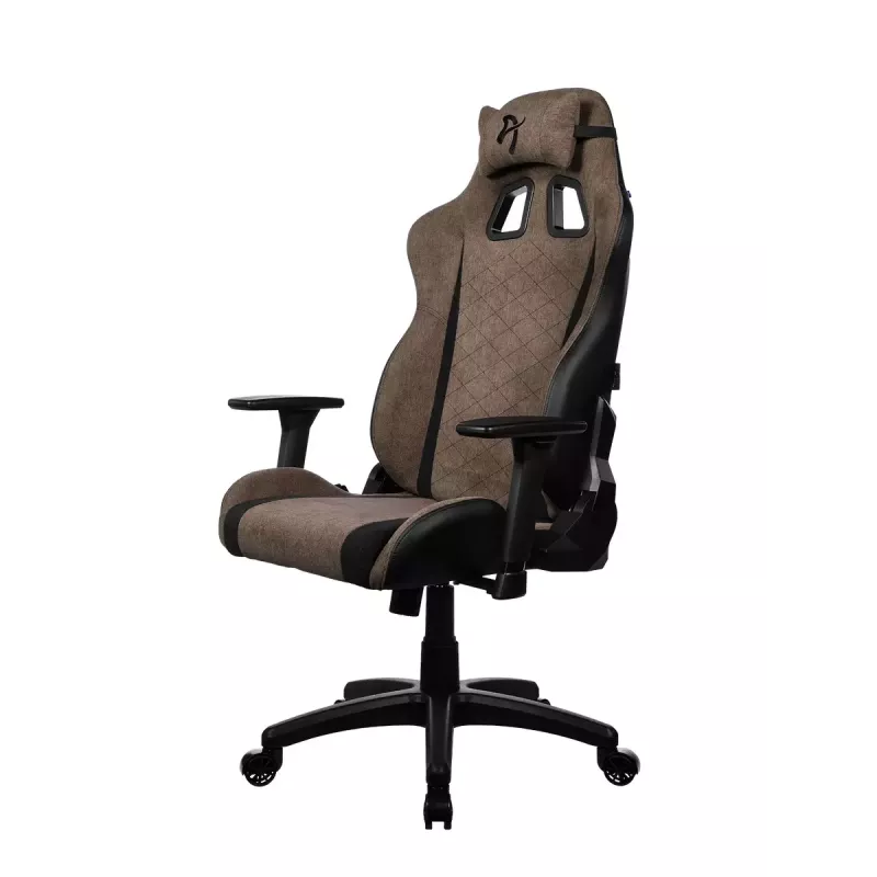 Žaidimų kėdė Arozzi Avanti SoftFabric Brown – audinio apmušalai, ergonomiškas dizainas, reguliuojamas aukštis ir pakreipimas