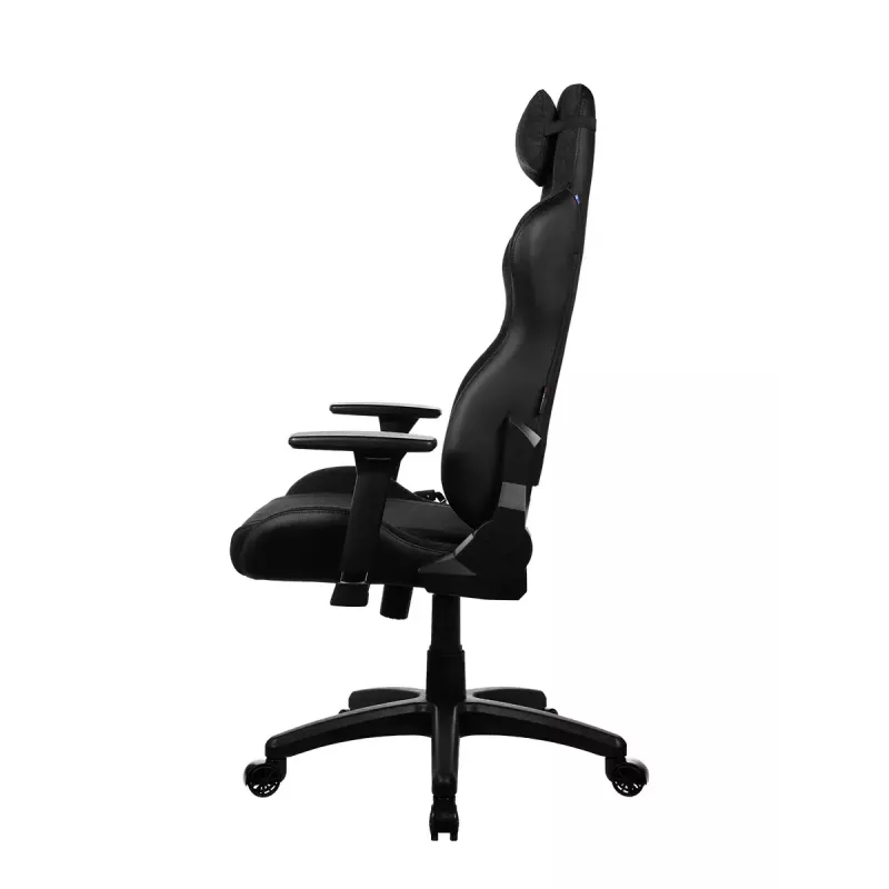 Žaidimų kėdė arozzi Avanti SoftFabric Pure Black – ergonomiška, aukšta nugara, reguliuojamos porankiai, atlošiama