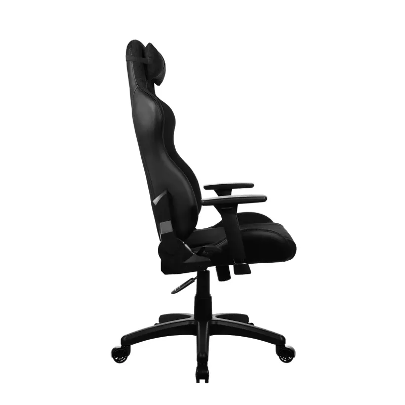 Žaidimų kėdė arozzi Avanti SoftFabric Pure Black – ergonomiška, aukšta nugara, reguliuojamos porankiai, atlošiama