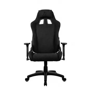 Žaidimų kėdė arozzi Avanti SoftFabric Pure Black – ergonomiška, aukšta nugara, reguliuojamos porankiai, atlošiama