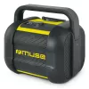 Statybinis radijas Muse M-968 BTY — analoginis FM, 40 W RMS, Bluetooth 10 m, dulkėms/ smūgiams atsparus, juodai geltonas