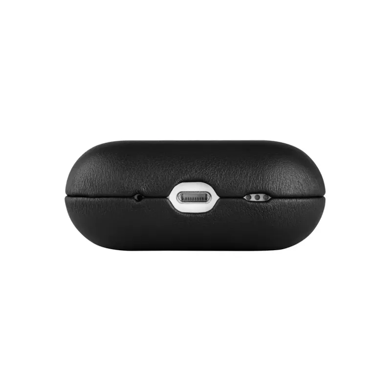 Apsauginis odinis dėklas FIXED FIXLPM-999-BK ausinėms su MagSafe palaikymu, juodas