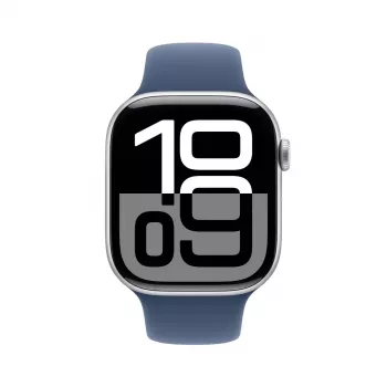 Išmanusis laikrodis Apple Watch Series 10 GPS 46mm sidabrinis aliumininis korpusas su Denim sportine juosta M/L
