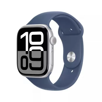 Išmanusis laikrodis Apple Watch Series 10 GPS 46mm sidabrinis aliumininis korpusas su Denim sportine juosta M/L