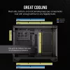 Korpusas CORSAIR 2500D AIRFLOW Midi Tower Juodas — ATX/Micro ATX, priekyje 280 mm radiatoriaus palaikymas, USB-A x2, USB-C x1
