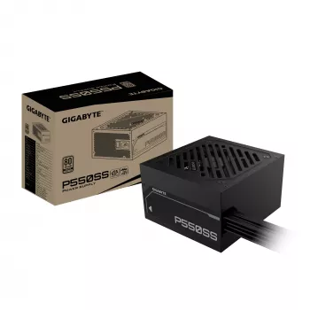 GIGABYTE P550SS Maitinimo blokas - PCIe 5.0, 80 PLUS Silver, 120mm ventiliatorius, ATX 3.0 suderinamas, EU kištukas