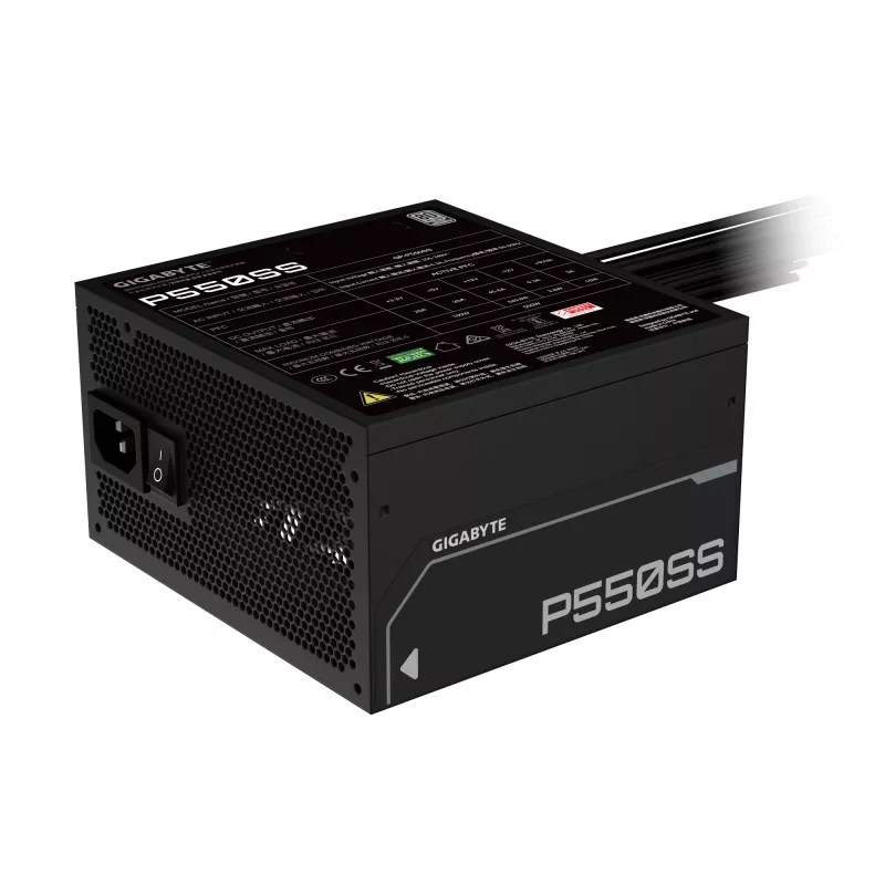 GIGABYTE P550SS Maitinimo blokas - PCIe 5.0, 80 PLUS Silver, 120mm ventiliatorius, ATX 3.0 suderinamas, EU kištukas