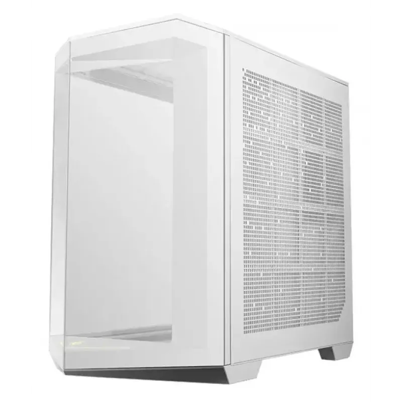 Korpusas MSI MAG PANO 100R PZ Midi Tower Baltas — ATX, 380 mm GPU, 166 mm CPU aušintuvas, 8 plėtros lizdai, 3×2,5 colio + 2×3,5 colio, USB-A×2, USB-C×1