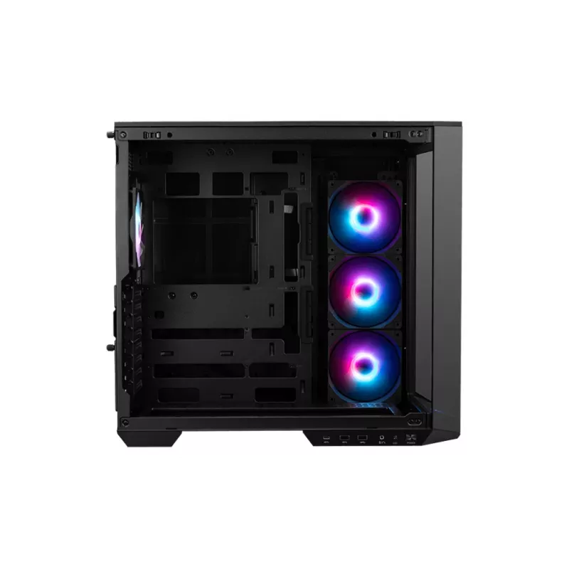 Korpusas MSI MAG PANO 100R PZ Midi Tower Juodas, grūdintas stiklas, palaiko ATX/microATX, 482×290×519 mm