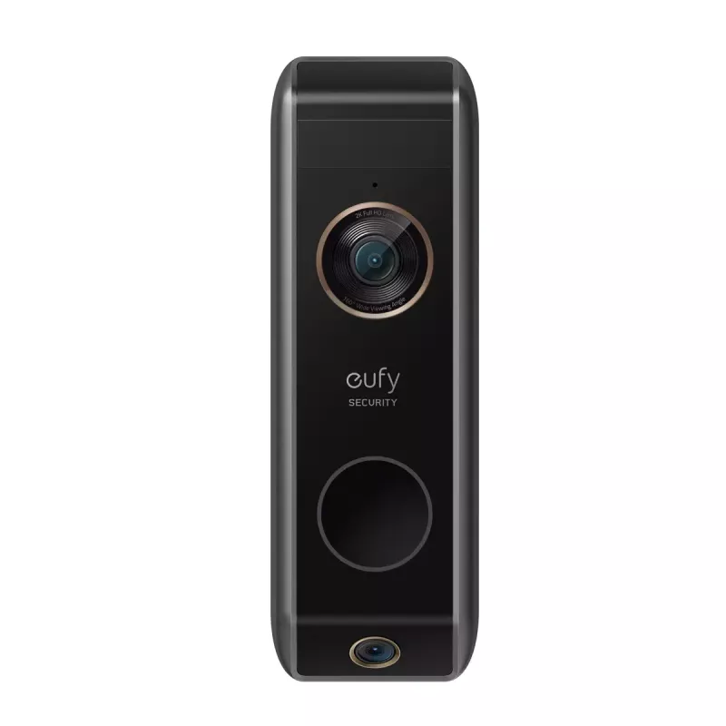 Eufy E8213 belaidis vaizdo durų skambutis 2K su HomeBase, maitinamas baterija, juodas/baltas