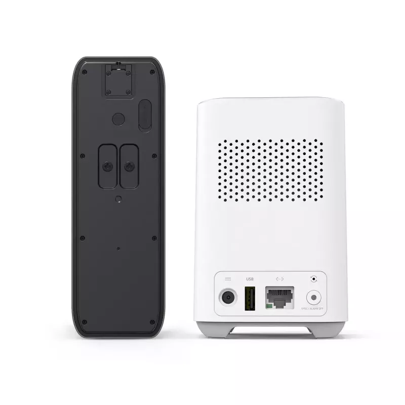 Eufy E8213 belaidis vaizdo durų skambutis 2K su HomeBase, maitinamas baterija, juodas/baltas