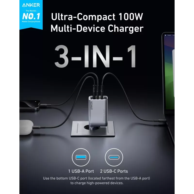 Kroviklis mobiliesiems įrenginiams Anker A2688341 Universalus Juodas AC 110-240V 1 USB 2.0 2 USB-C