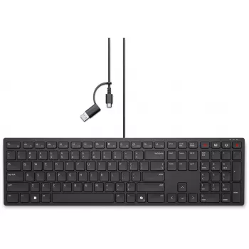 Klaviatūra DELL KB525C Office USB QWERTY US International Juoda