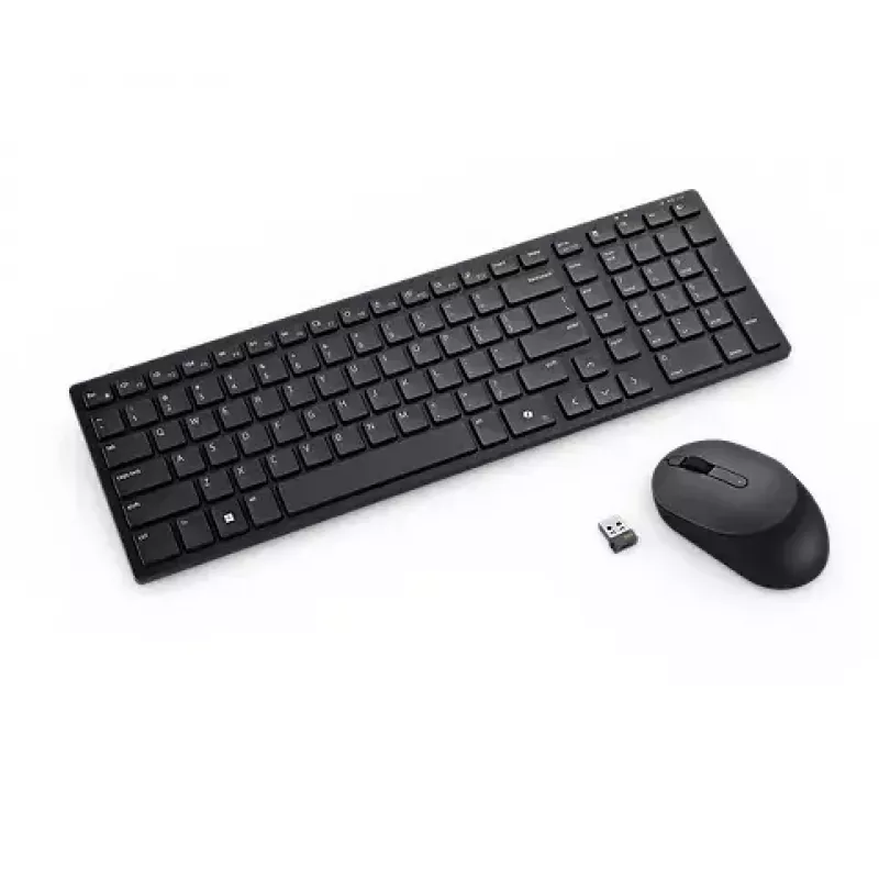 DELL KM555 belaidė klaviatūra ir pelė kombo, tyli, RF Wireless + Bluetooth, QWERTY US International, juoda