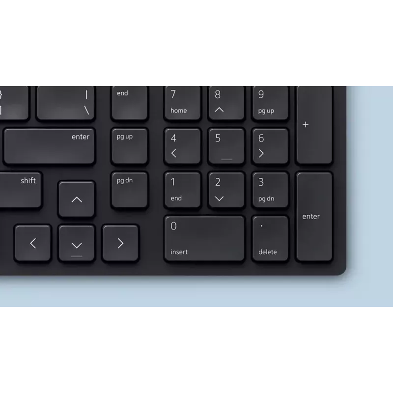 DELL KM555 belaidė klaviatūra ir pelė kombo, tyli, RF Wireless + Bluetooth, QWERTY US International, juoda