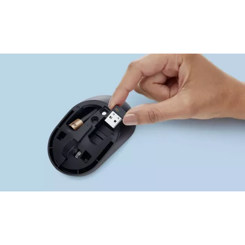 DELL KM555 belaidė klaviatūra ir pelė kombo, tyli, RF Wireless + Bluetooth, QWERTY US International, juoda