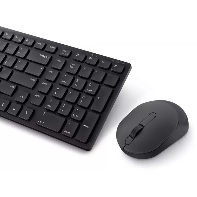 DELL KM555 belaidė klaviatūra ir pelė kombo, tyli, RF Wireless + Bluetooth, QWERTY US International, juoda