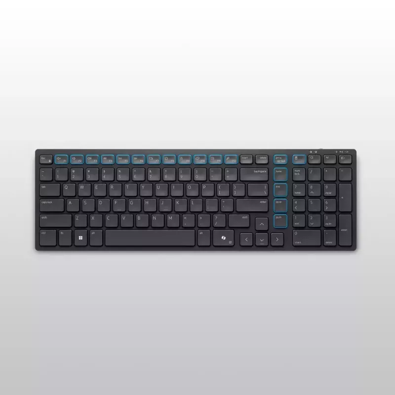 DELL KM555 belaidė klaviatūra ir pelė kombo, tyli, RF Wireless + Bluetooth, QWERTY US International, juoda
