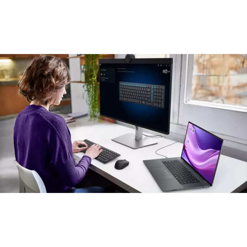 DELL KM555 belaidė klaviatūra ir pelė kombo, tyli, RF Wireless + Bluetooth, QWERTY US International, juoda