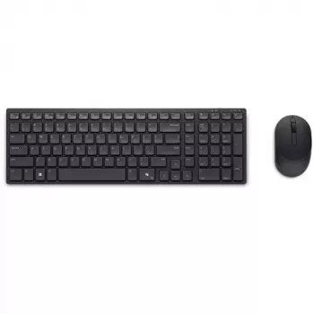 DELL KM555 belaidė klaviatūra ir pelė kombo, tyli, RF Wireless + Bluetooth, QWERTY US International, juoda