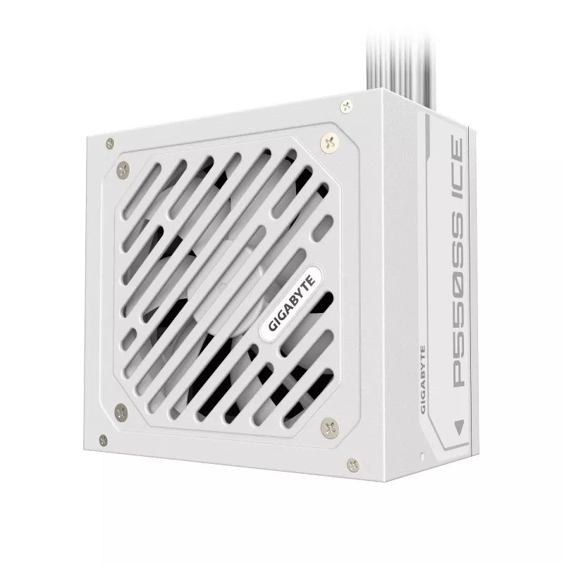 GIGABYTE P550SS ICE Maitinimo blokas - PCIe 5.0, 80 PLUS sidabrinis, 120 mm ventiliatorius, ATX 3.0 suderinamas, EU kištukas