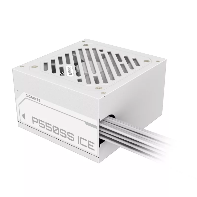 GIGABYTE P550SS ICE Maitinimo blokas - PCIe 5.0, 80 PLUS sidabrinis, 120 mm ventiliatorius, ATX 3.0 suderinamas, EU kištukas