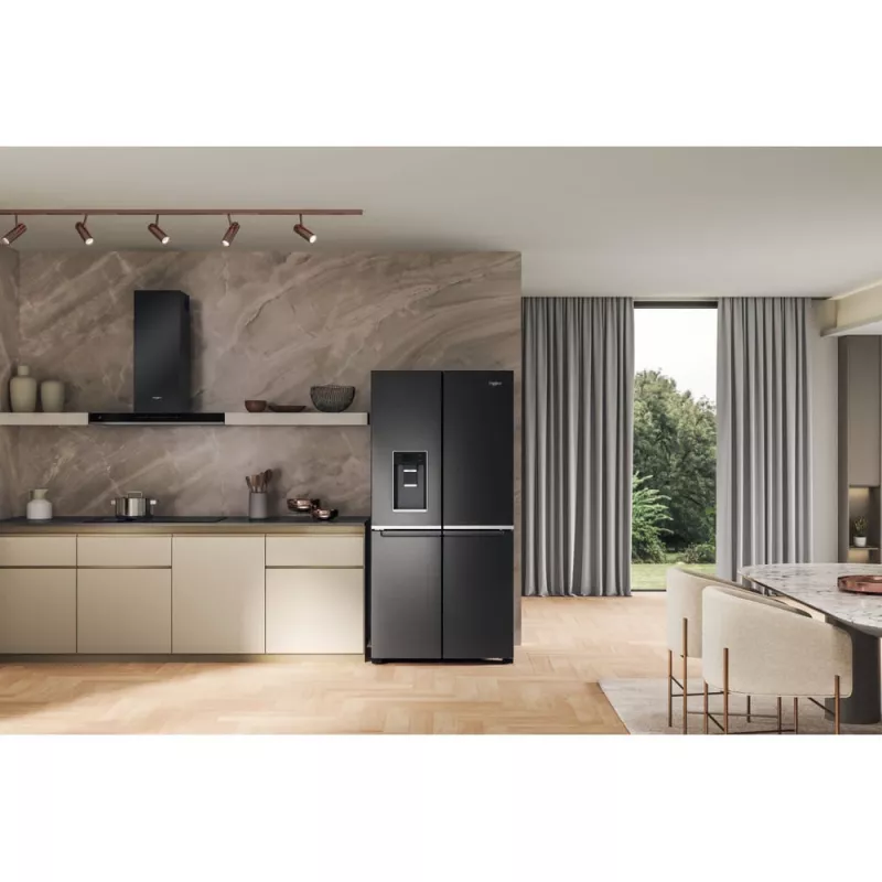 Šaldytuvas šalia šaldiklio Whirlpool WQ9I FO2BX EF laisvai pastatomas 592 L juodas