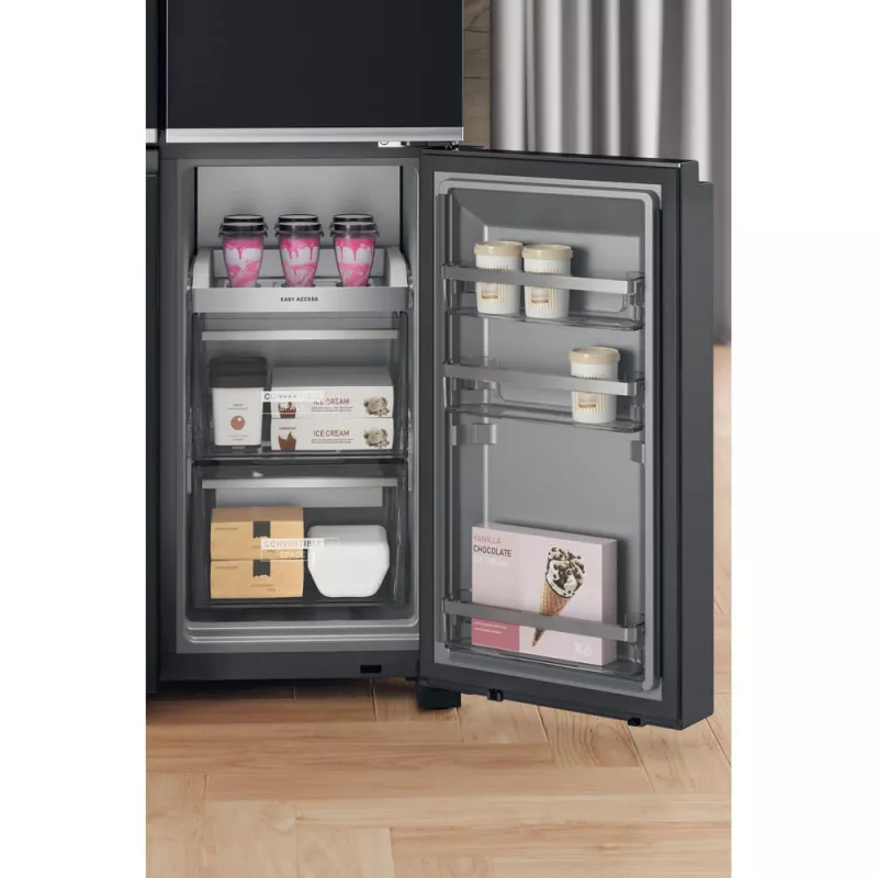 Šaldytuvas šalia šaldiklio Whirlpool WQ9I FO2BX EF laisvai pastatomas 592 L juodas