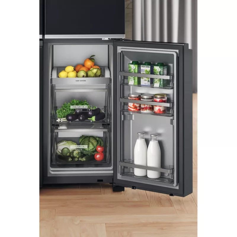 Šaldytuvas šalia šaldiklio Whirlpool WQ9I FO2BX EF laisvai pastatomas 592 L juodas