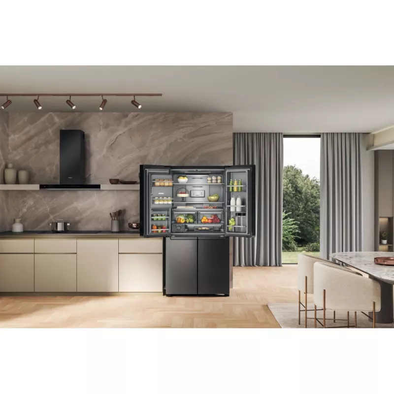 Šaldytuvas šalia šaldiklio Whirlpool WQ9I FO2BX EF laisvai pastatomas 592 L juodas