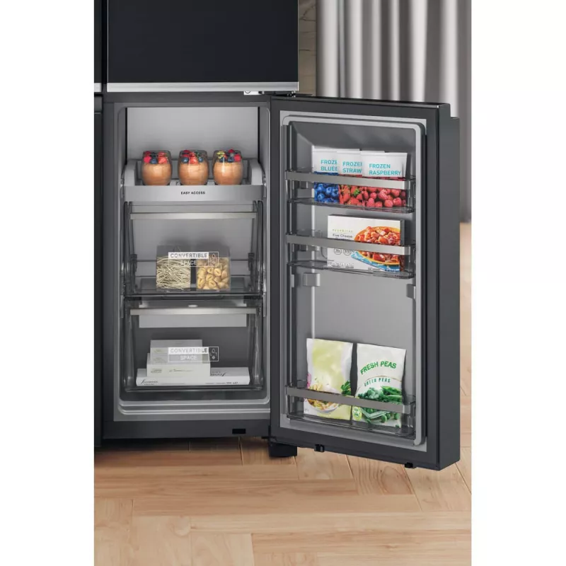 Šaldytuvas šalia šaldiklio Whirlpool WQ9I FO2BX EF laisvai pastatomas 592 L juodas