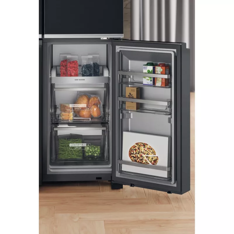 Šaldytuvas šalia šaldiklio Whirlpool WQ9I FO2BX EF laisvai pastatomas 592 L juodas