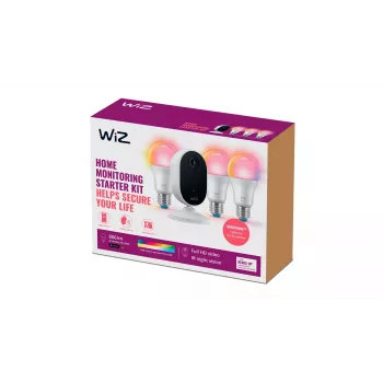 WiZ Home monitoring pradinis rinkinys, išmanusis apšvietimo rinkinys, Wi-Fi/Bluetooth, Baltas, Wi-Fi 4 (802.11n), 802.11b, 802.11g, WPA2, WPA3, LED