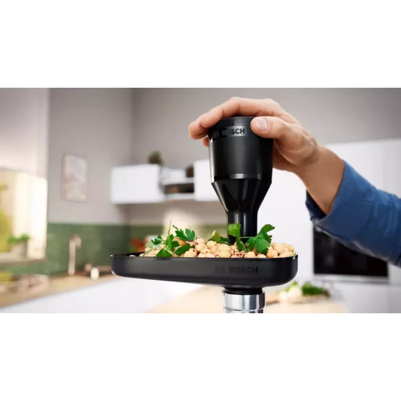 Mėsmalė Bosch MFWS430B — 1900 W, 2 greičiai, 2,5 kg/min, juoda/sidabrinė, 4,3 kg
