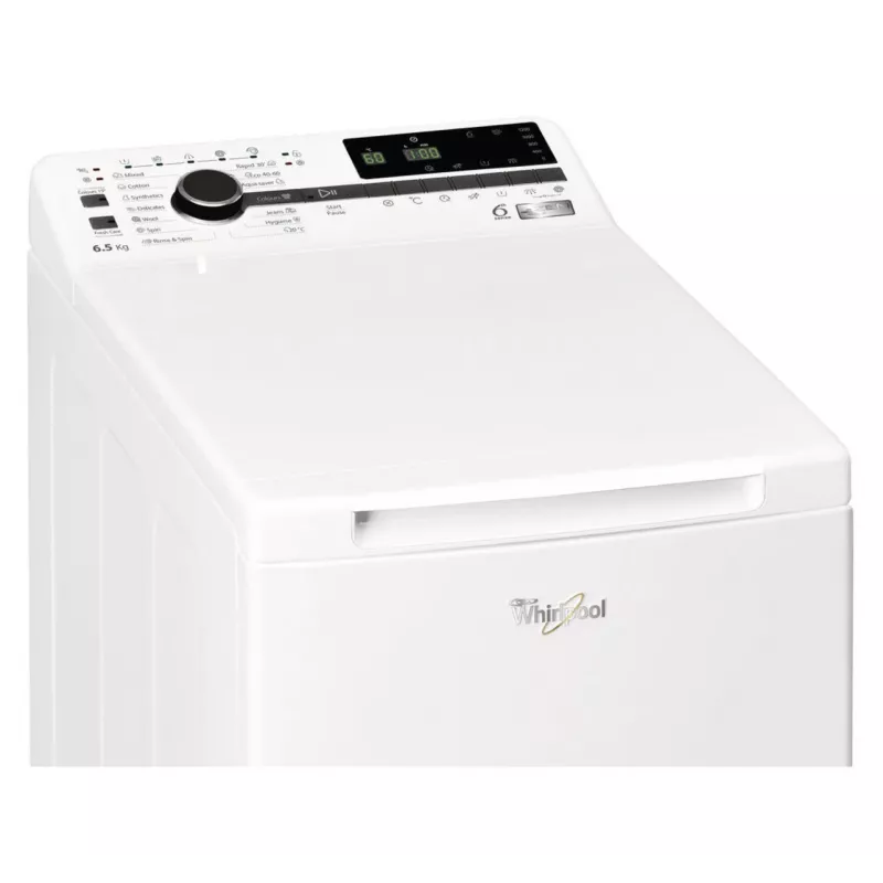 Whirlpool TDLRB 65242BS EU/N skalbimo mašina, kraunama iš viršaus, 6.5 kg, 1151 aps./min., balta