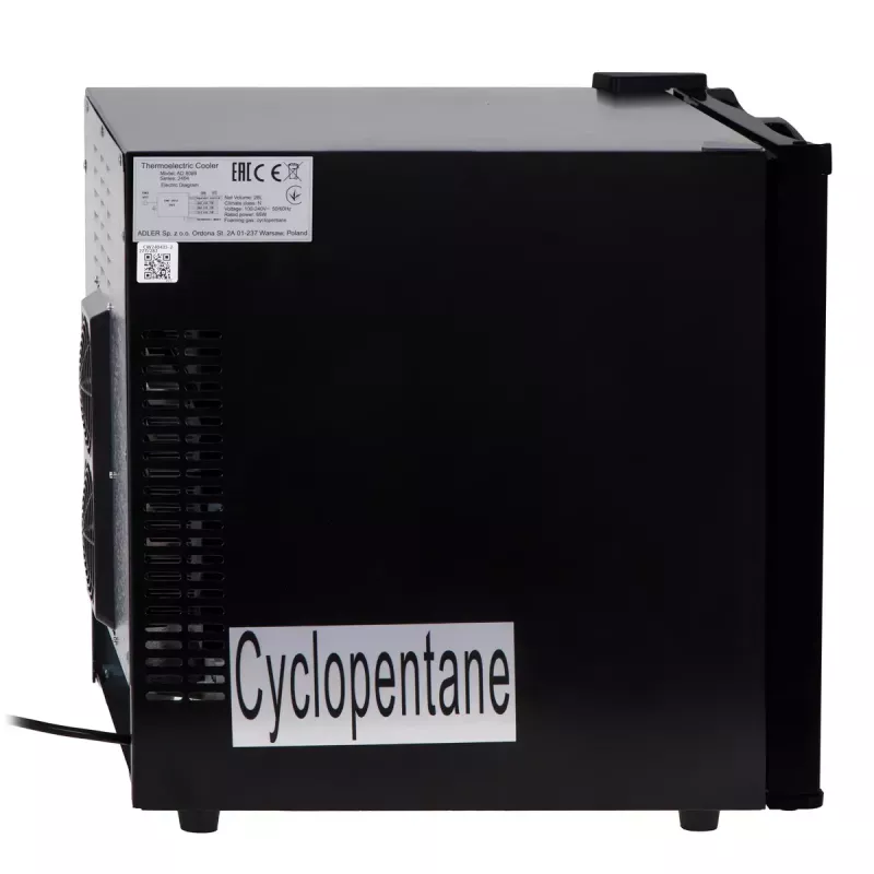 Termoelektrinis aušintuvas Adler AD 8089 28 L – nešiojamas, juodas, 65 W, 35 dB, LED lemputė
