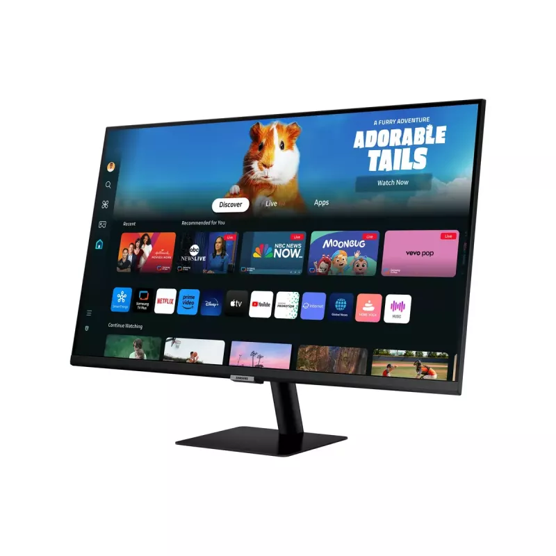 27 colių Samsung M50D monitorius – 27 inch Full HD (1920×1080), VA LED, 4 ms, 178° žiūrėjimo kampas, įmontuoti garsiakalbiai, USB centras, VESA, juodas