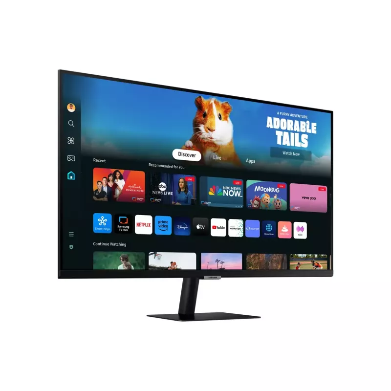 27 colių Samsung M50D monitorius – 27 inch Full HD (1920×1080), VA LED, 4 ms, 178° žiūrėjimo kampas, įmontuoti garsiakalbiai, USB centras, VESA, juodas