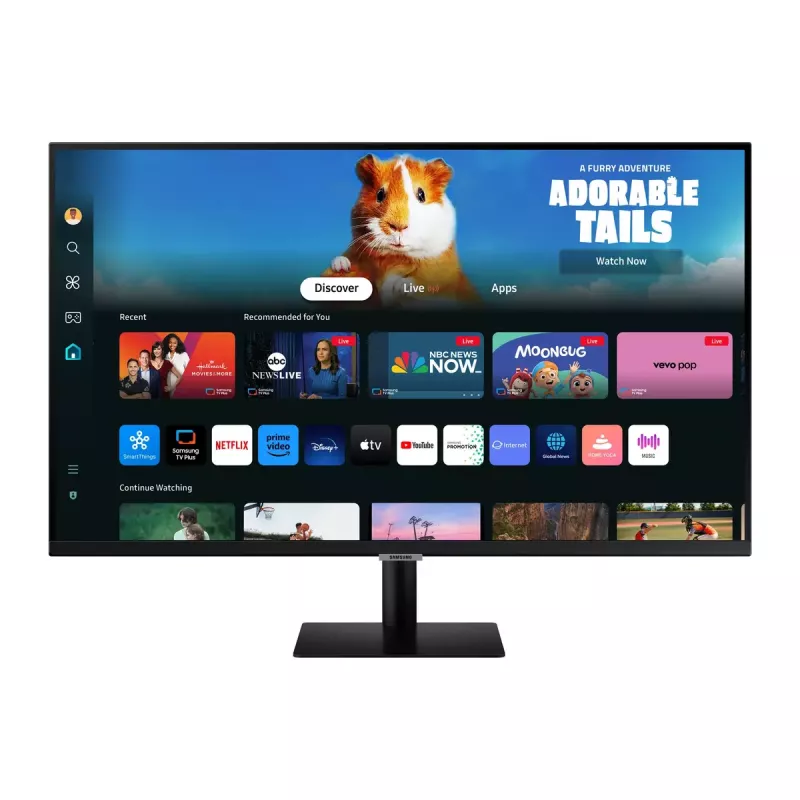 27 colių Samsung M50D monitorius – 27 inch Full HD (1920×1080), VA LED, 4 ms, 178° žiūrėjimo kampas, įmontuoti garsiakalbiai, USB centras, VESA, juodas