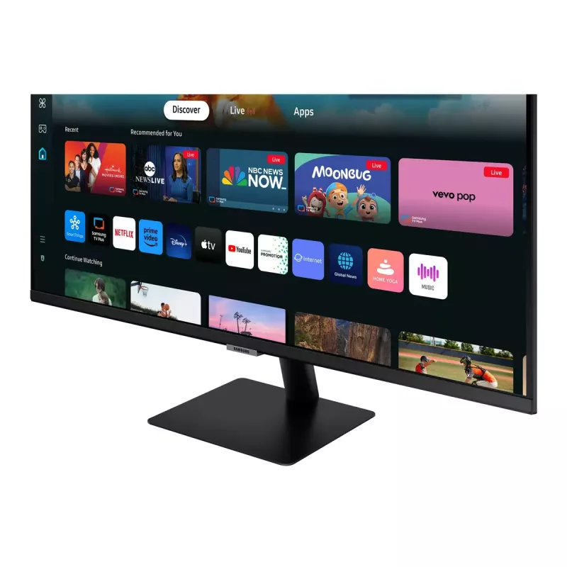 27 colių Samsung M50D monitorius – 27 inch Full HD (1920×1080), VA LED, 4 ms, 178° žiūrėjimo kampas, įmontuoti garsiakalbiai, USB centras, VESA, juodas