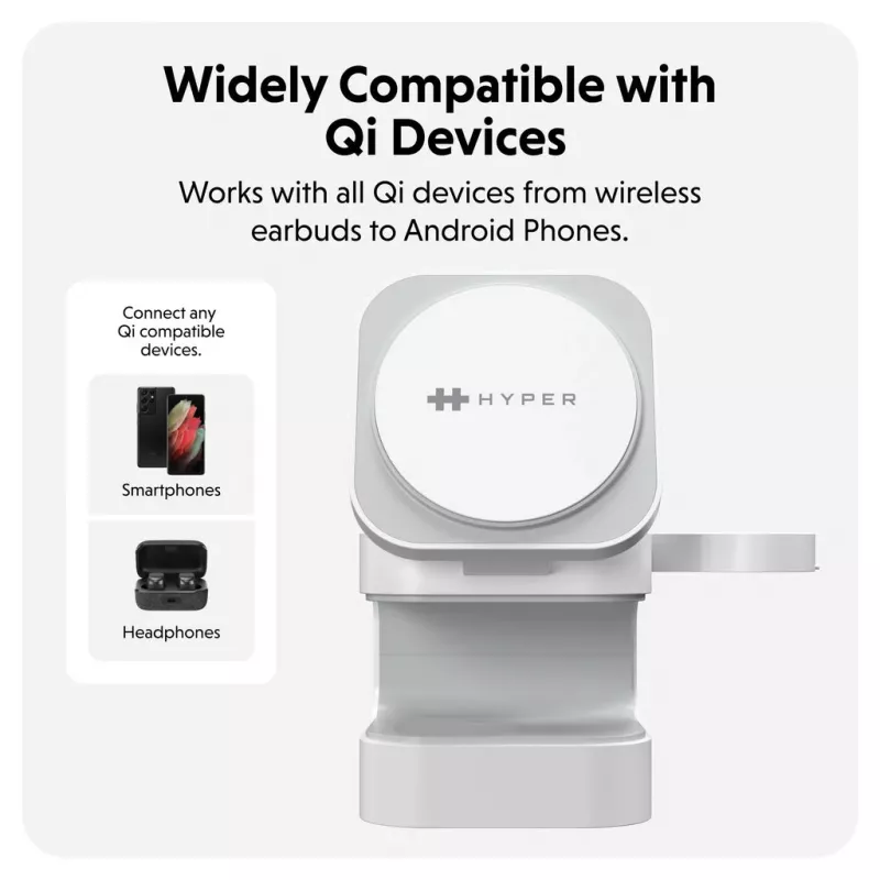 Targus HJ3320WHGL belaidis įkroviklis 3 viename, USB, greitasis įkrovimas, baltas