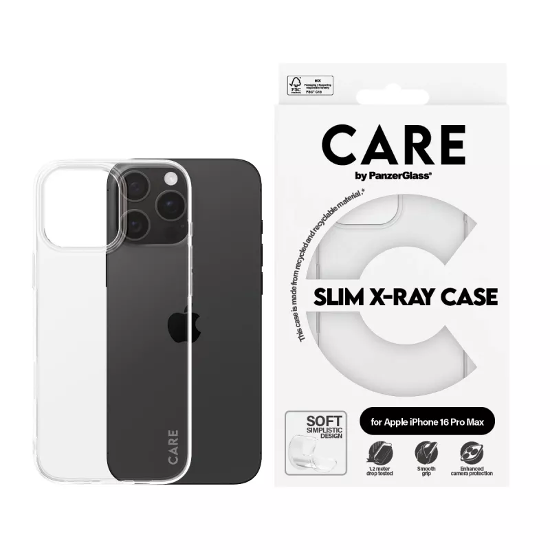PanzerGlass CARE™ by ® X-Ray Case iPhone 16 Pro Max, Dėklas, Skaidrus